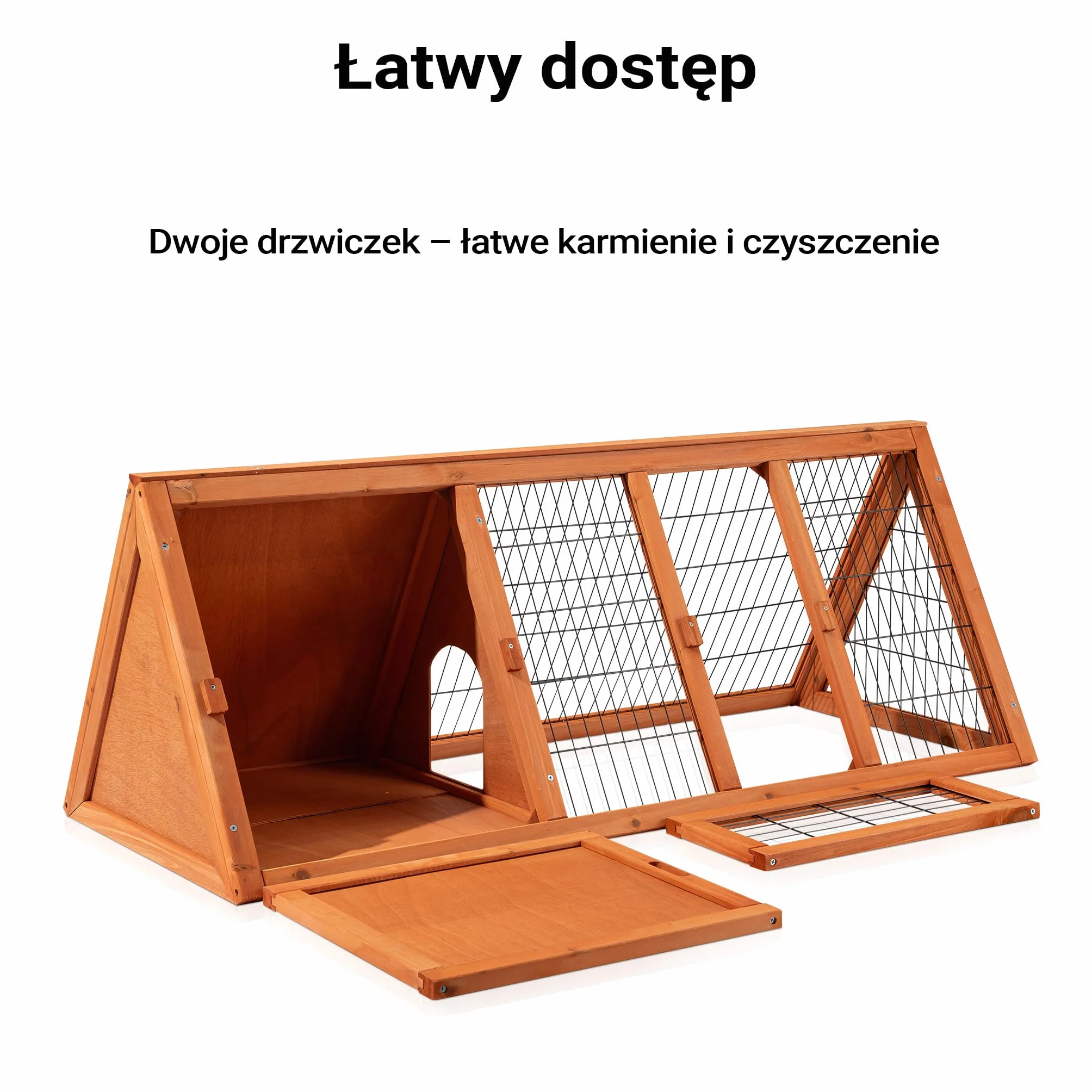 Domek dla królików otwarta obudowa drewno świerkowe stodoła