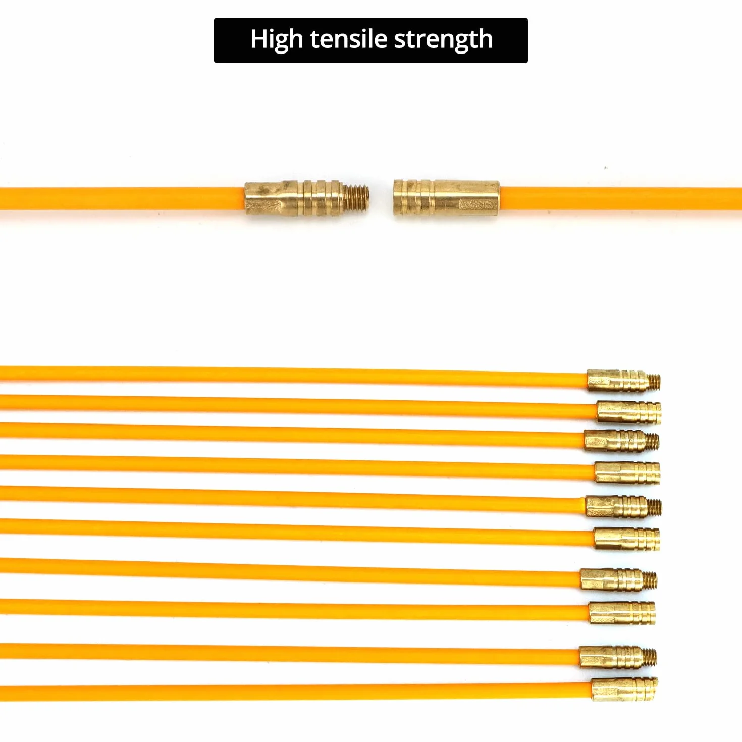 QWORK® Zestaw ściągaczy kabli z włókna szklanego 10 szt. z hakiem i otworem, ściągacz do kabli 33 cm, zestaw prętów kablowych