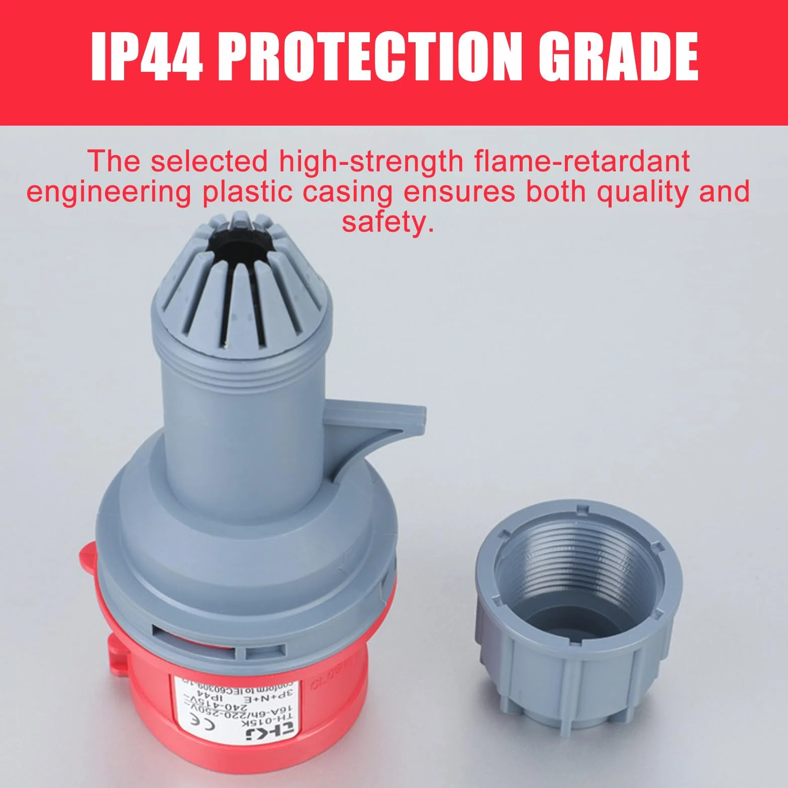 Adapter CEE 32 A na 16 A, z kablem o długości 50 cm, ochrona IP44, 5-biegunowy, rozdzielacz prądu 400 V, adapter do samochodów elektrycznych, akcesoria do warsztatów, przemysłu i budownictwa