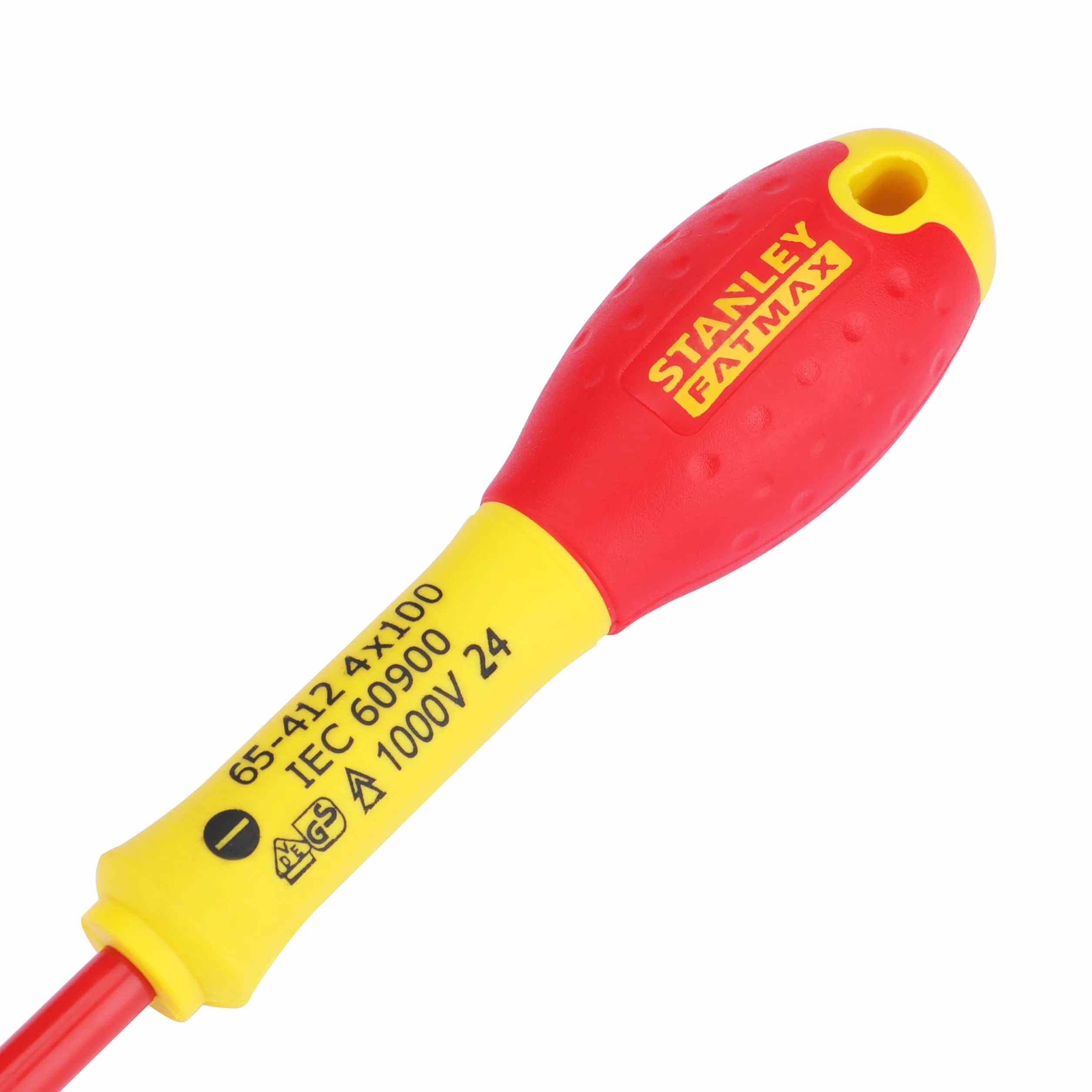 Stanley FatMax śrubokręt płaski (izolowany, końcówka równoległa 4 mm, długość 100 mm, chromowo-wanadowy, Soft-Grip) 0-65-412