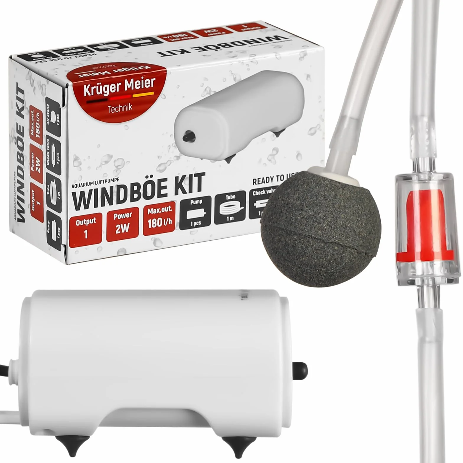 Kruger Meier Windboe Kit - zestaw napowietrzacz do akwarium 180l/h