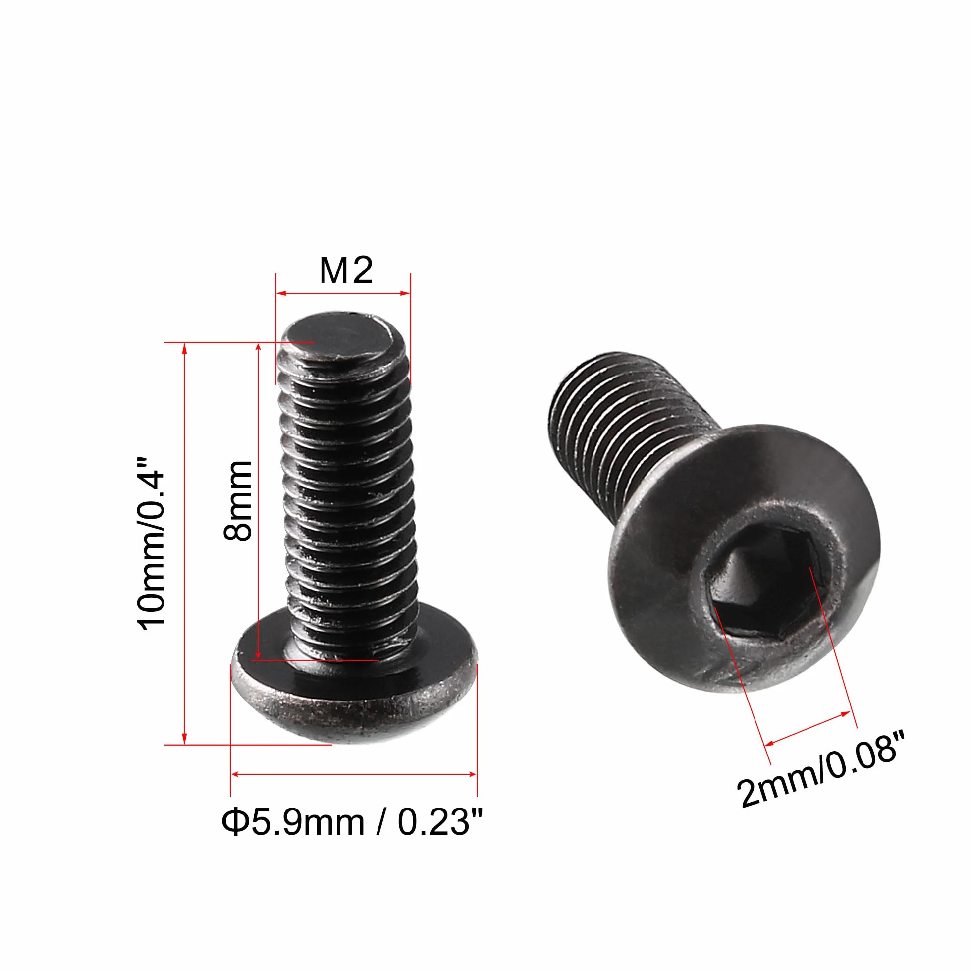 Sourcingmap Śruba z łbem sześciokątnym z gwintem M3 x 8 mm 100 szt