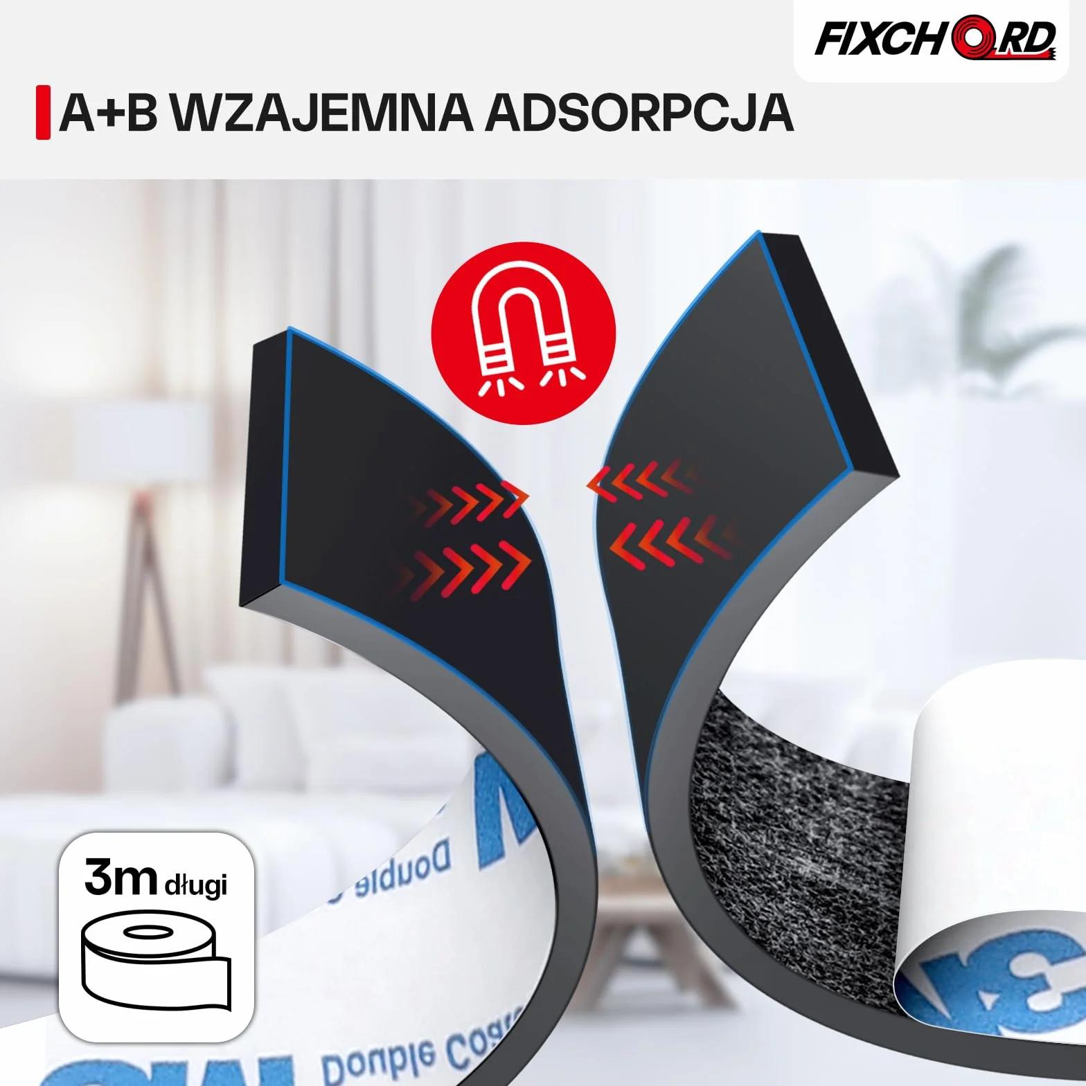 Taśma Magnetyczna A+B, Taśma Magnetyczna z Mocno Przylegająca Warstwa Klejąca do Ekranów Przeciw Owadom, Majsterkowania, Tablic, Pasek Magnetyczny, Paski Magnetyczne, 1.2m*15mm