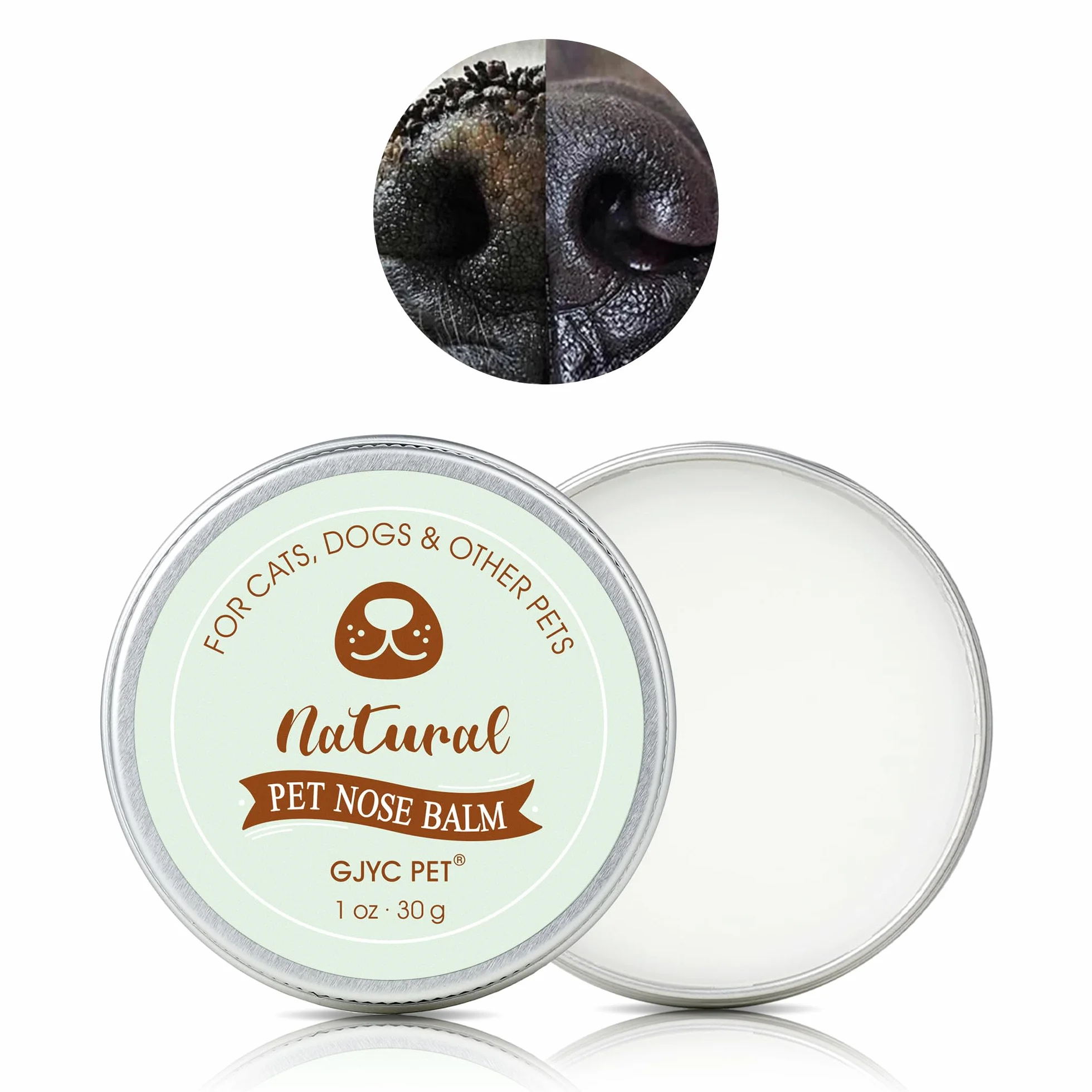 Natural Snout Soother Balsam do Nosa dla Psów – 30 g, Nawilżający Balsam na Suchy i Popękany Nos, Naturalna Krem do Nosa dla Psów i Kotów