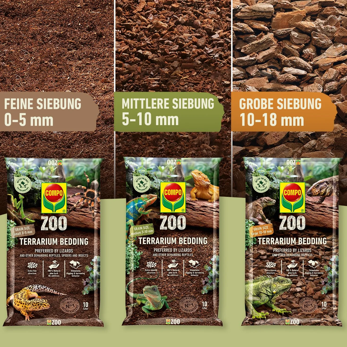 COMPO Podłoże do terrariów Zoo, uniwersalny, drobna ziarnistość 0-5 mm
