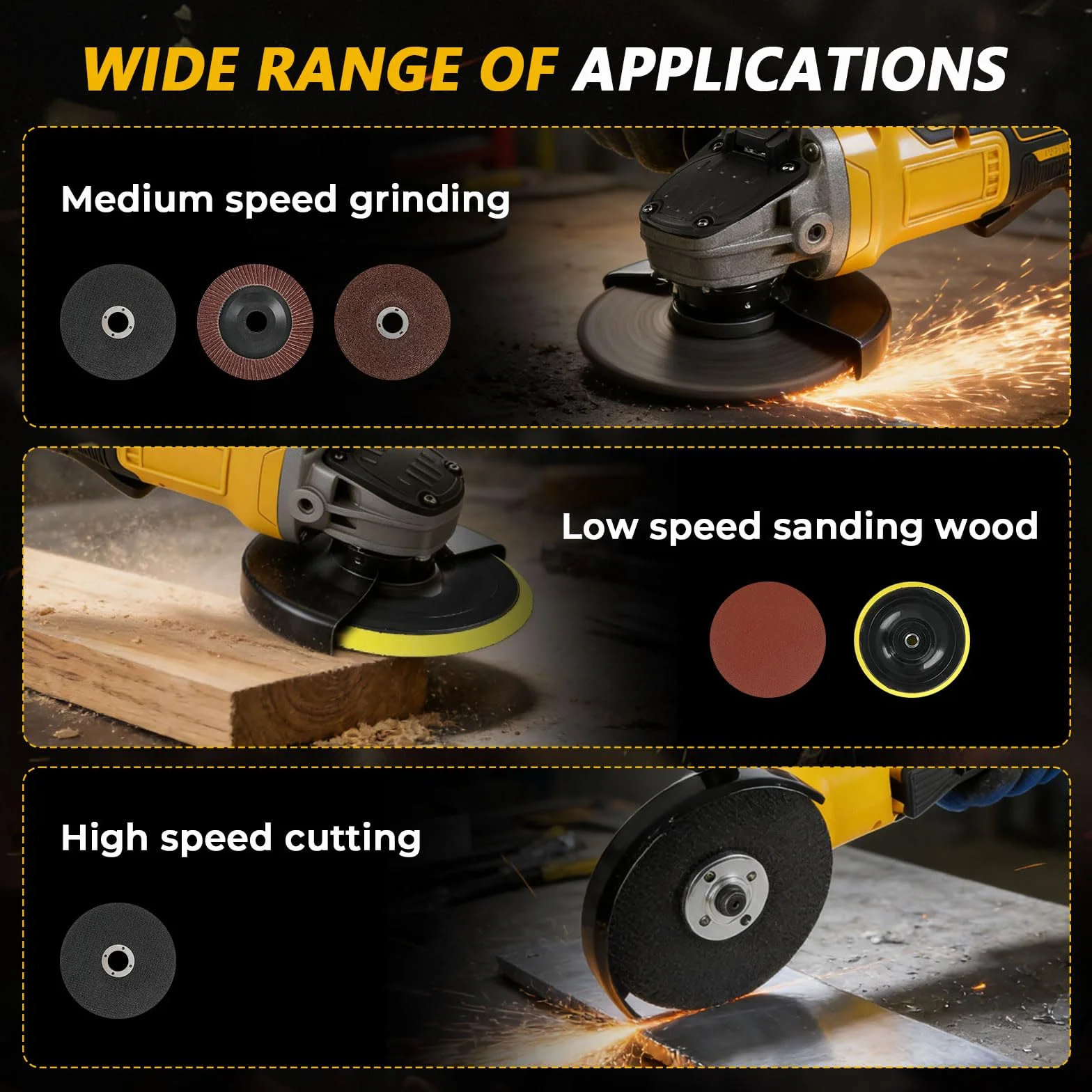 Akumulatorowa szlifierka kątowa Dewalt 18V 20V 125mm 8500RPM bezszczotkowa 3-biegowa