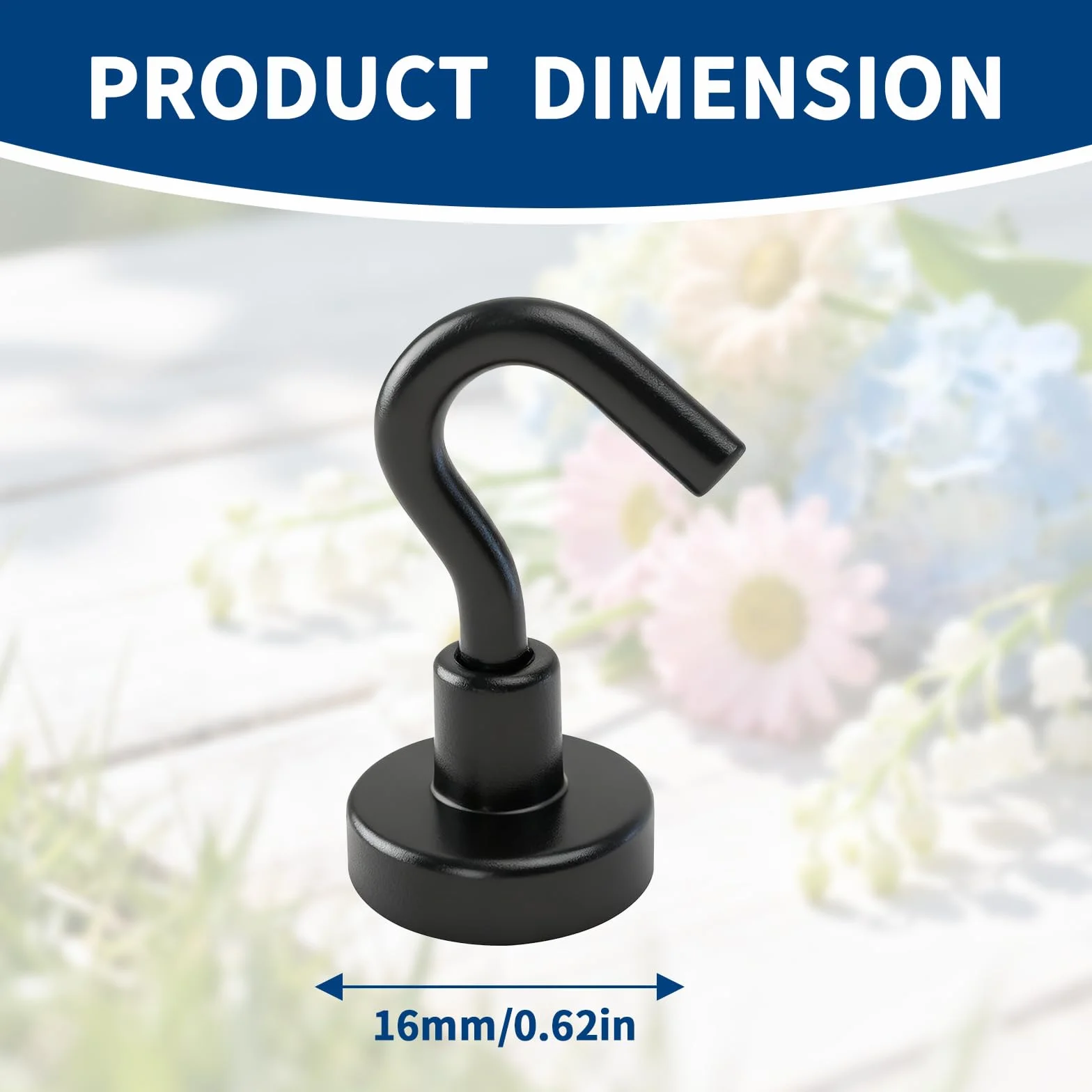 Magnesy neodymowe haczyki magnetyczne 16 mm 6 kg czarne