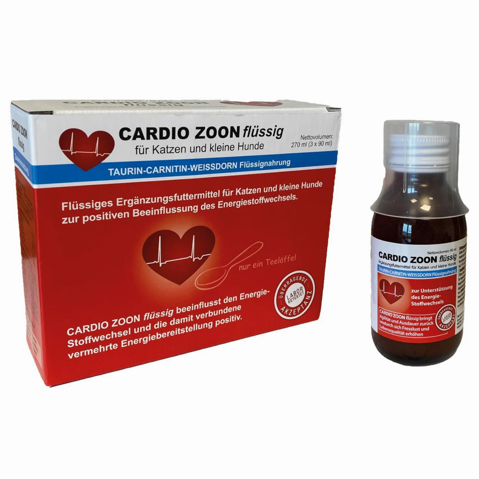 Cardio Zoon w płynie 3 x 90 ml płynna karma uzupełniająca dla psów i kotów wspomaga metabolizm energetyczny