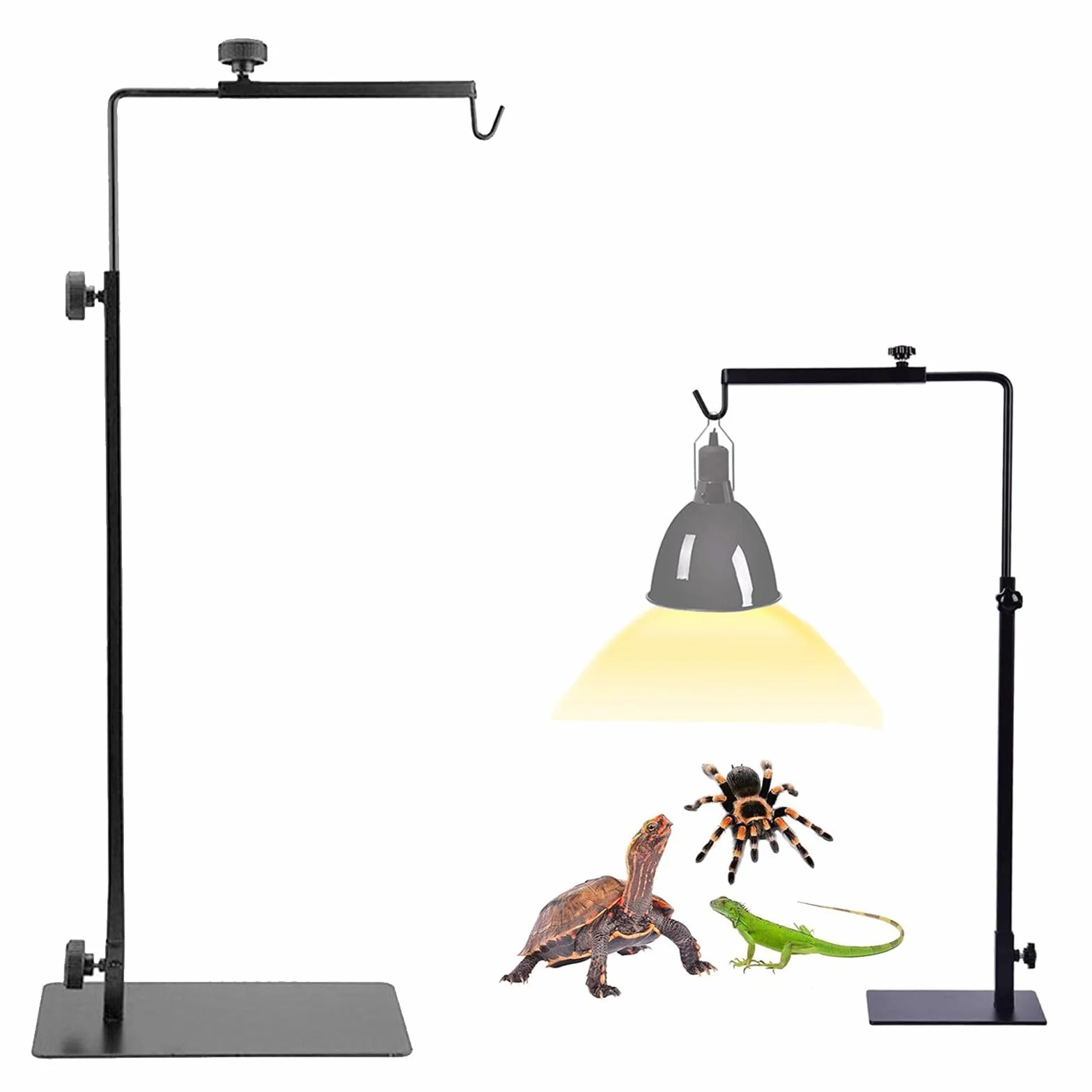 Stojak do lampy dla gadów, terrarium, regulowana wysokość 50-94 cm, szerokość 25-45 cm, uchwyt lampy dla gadów, żółwi, pająków, gekonów, jaszczurek