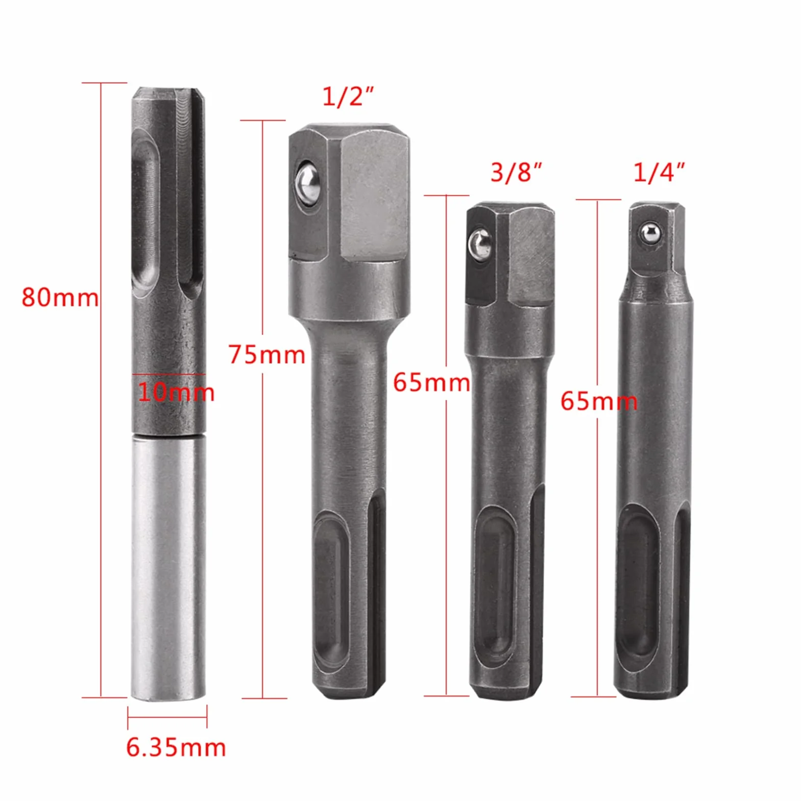 Jeffergarden Adapter SDS, Adapter Gniazda Sześciokątnego 1/4 Cala na Zestaw Adapterów Nasadek Udarowych 1/4 3/8 /2 do Nakrętek śrubowych Dowolna Wiertarka i Wkrętak Ręczny, Elastyczne