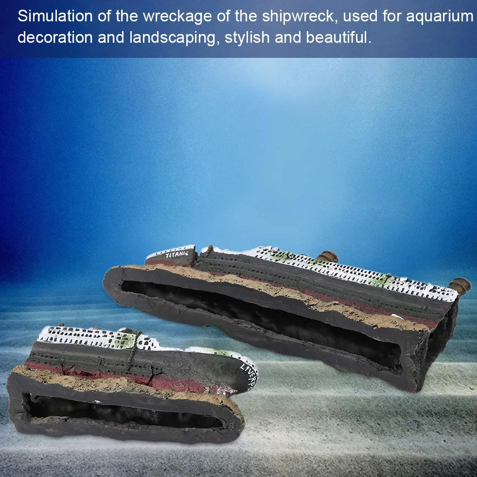 Titanic Model Wraku Statku Dekoracja Akwarium Ornament Ozdoby