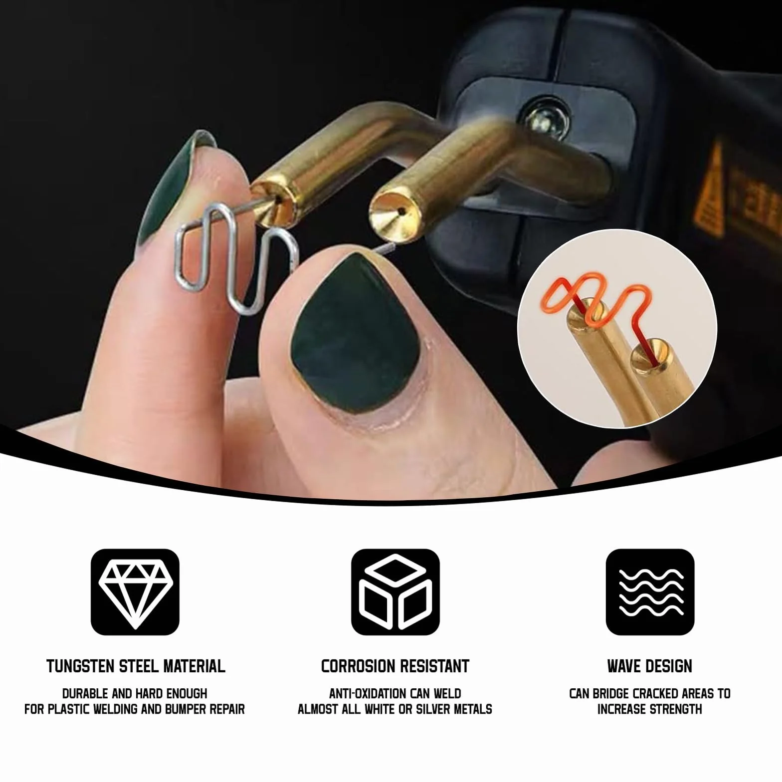1000 sztuk spawarek ze stali nierdzewnej, spawarka 0,8 mm / 0,6 mm, zszywacz zszywacz, zderzaki, zestaw naprawczy, do naprawy pęknięć zderzaka samochodowego
