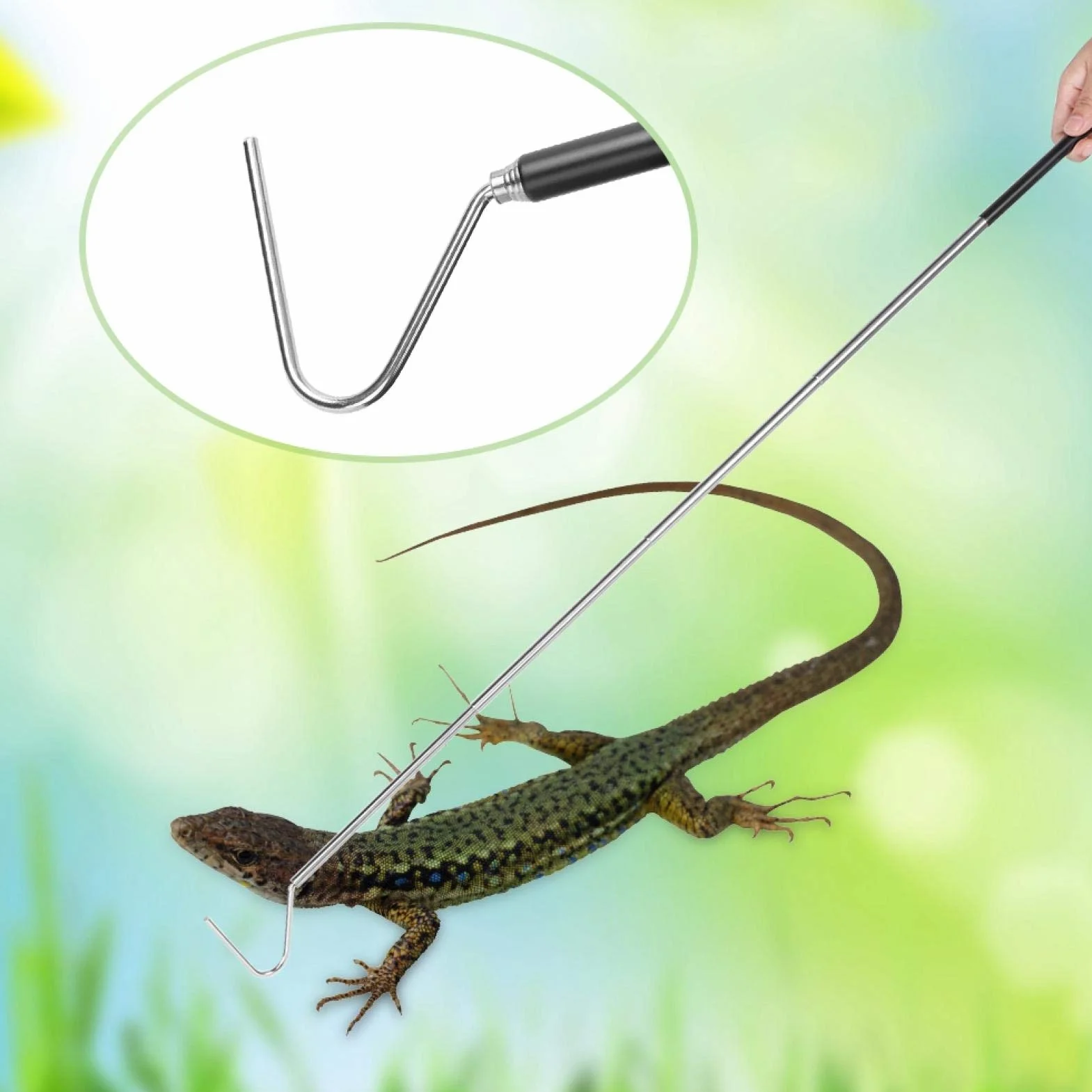 HEEPDD Snake Capture Hook, składany hak wężowy z możliwością rozszerzenia teleskopowego Capture Hook Snake Handling Tool (100 cm)