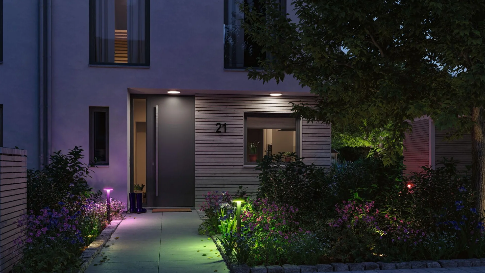 Paulmann 94756 LED oprawa zewnętrzna, oprawa słupkowa Smart Home Zigbee Plate przyjazna owadom IP44 600mm RGBW+ 200lm 230V ściemn. antracyt metal