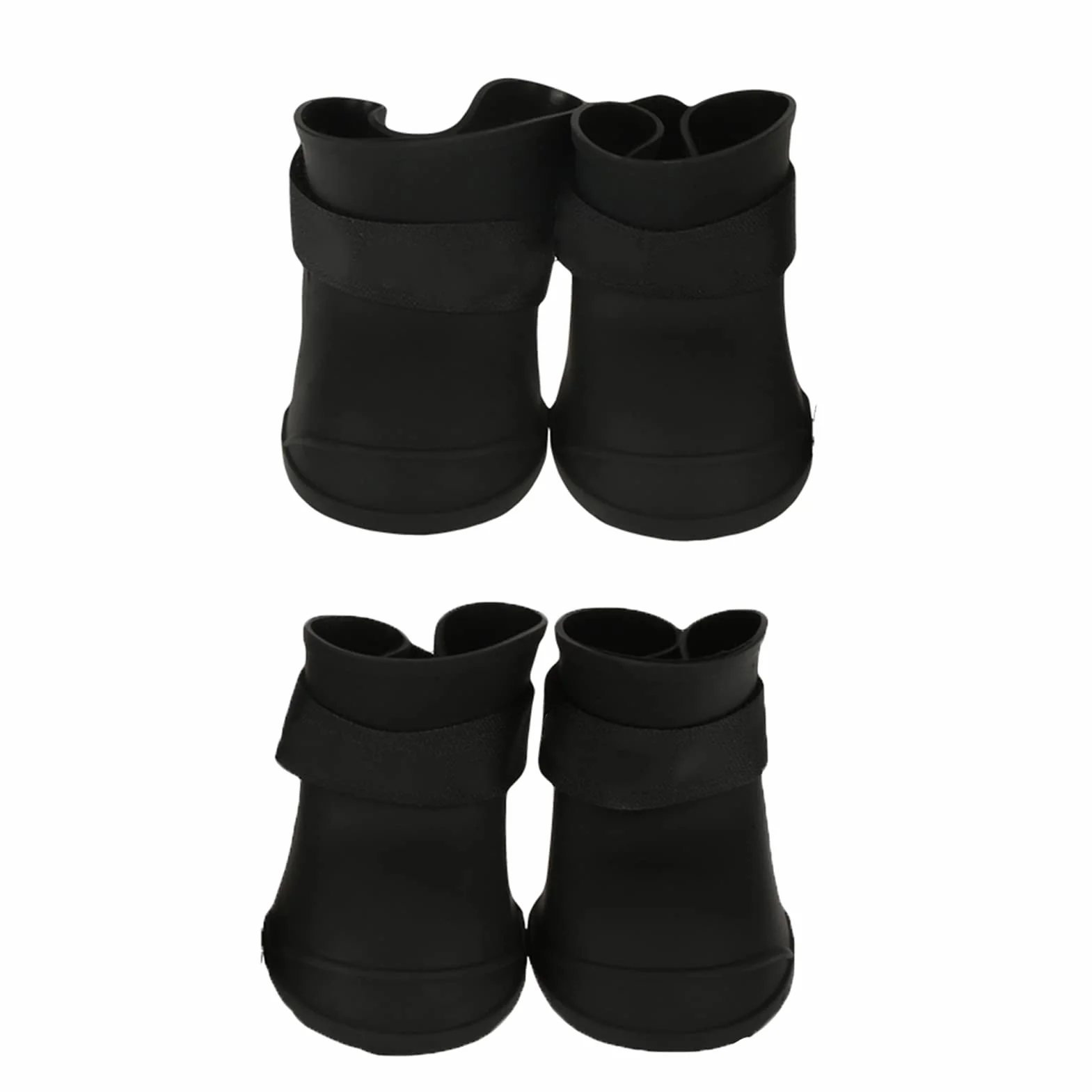 Ejoyous Buty dla psa, wodoodporne, zestaw 4 sztuk, buty dla psa, antypoślizgowe, silikonowe, ochrona przed wiatrem, z zapięciem na , tekstura odcisku stopy, rozmiar XL, czarne