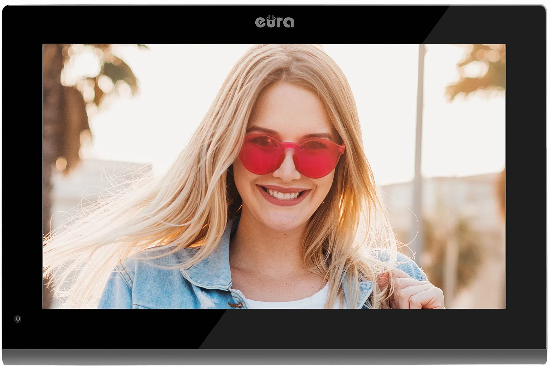 EURA VDP-99C5 4-przewodowy wideodomofon, kolorowy monitor 10", 2 wejścia, WiFi, szyfrowanie, RFID, 1080p, czarny