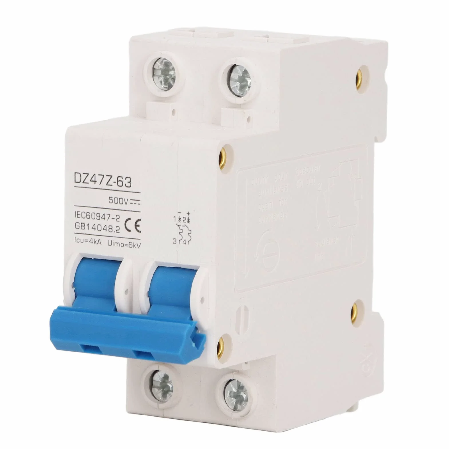 FILFEEL Wyłącznik 2P DC 4kA Icu 6kV Uimp Szybkie Wyzwalanie dla Systemów Fotowoltaicznych i Nie Tylko (20A)