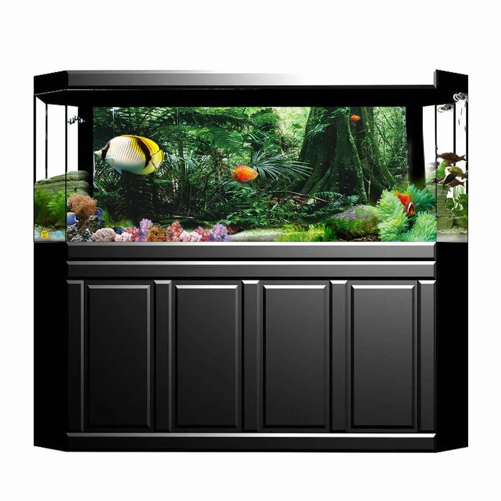 Plakat samoprzylepny 3D las deszczowy terrarium dla gadów akwarium tło naklejka ścienna PVC dekoracyjna 76×46cm
