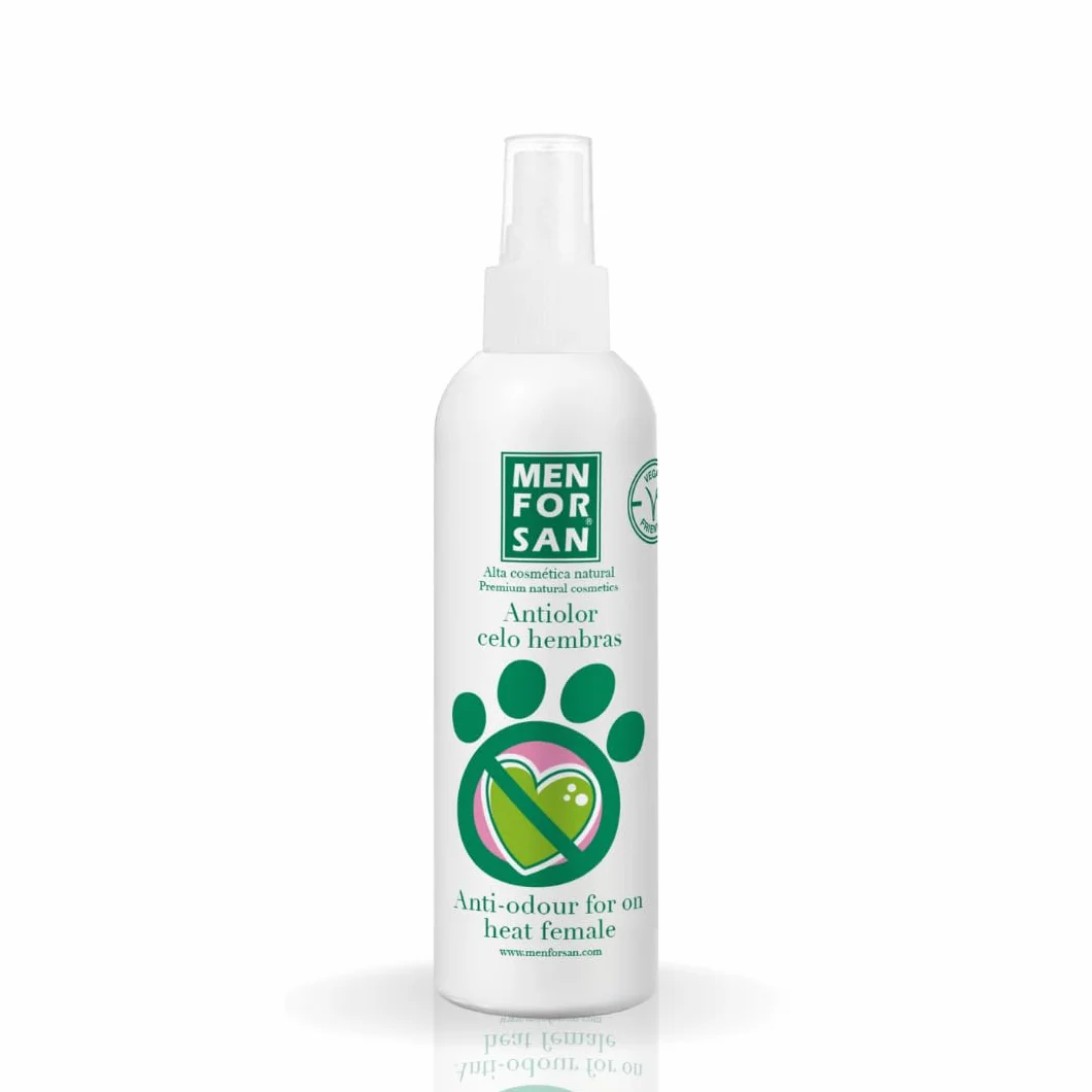 MENFORSAN Oestrus Odor Reducer for Female Dogs | Redukuje zapach feromonów rui | Zmniejsza nękanie psów | Bezbarwny | Nietoksyczny | 125 ml
