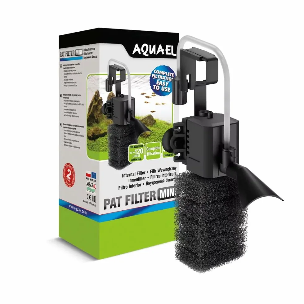 Filtr Pat Mini Miniaturowy filtr turbinowy wewnętrzny do akwariów słodkowodnych 10–120 l 450 l/h 4,5 W