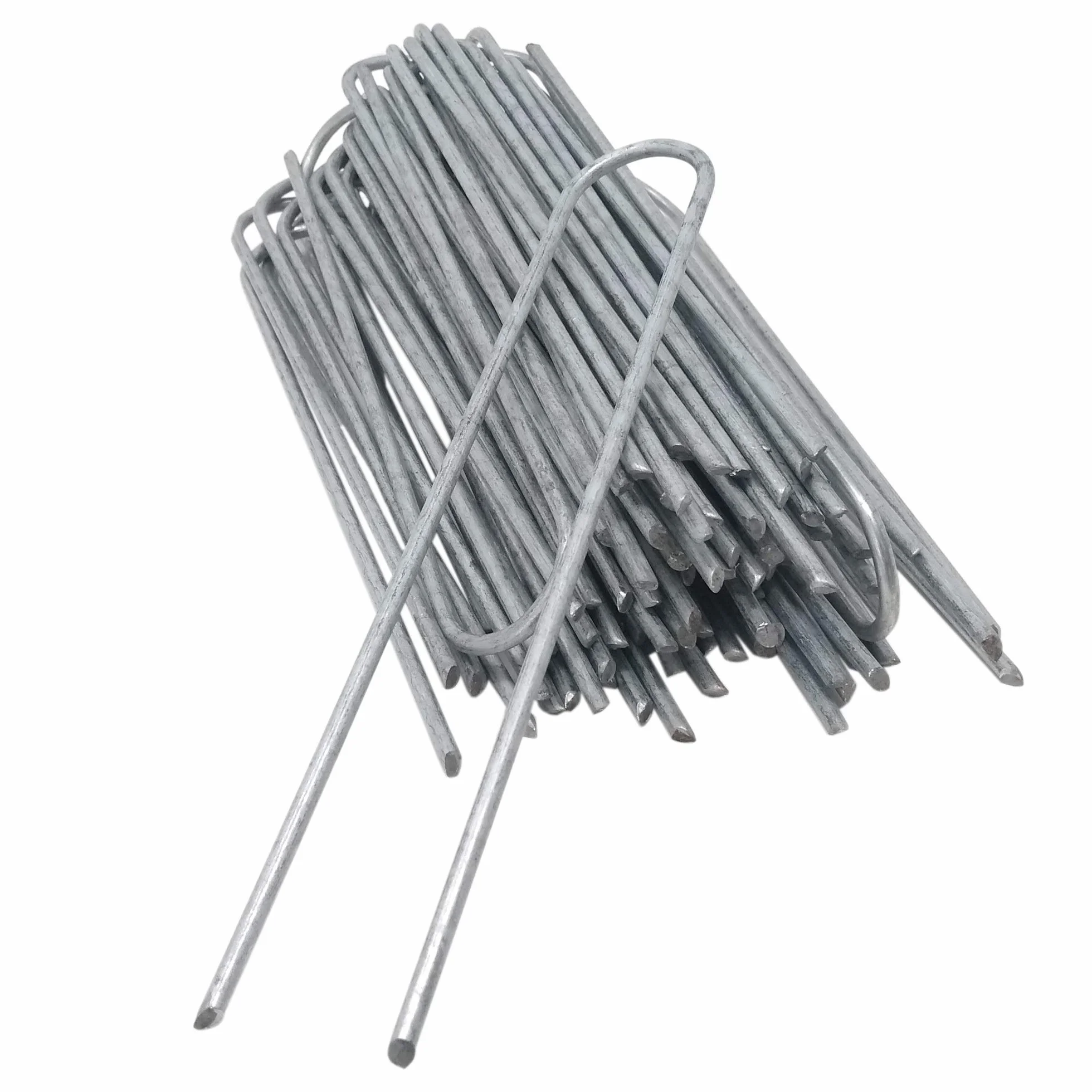 ToCi 50 x kotwa gruntowa 200 x 25 mm – ocynkowana kotwa gruntowa z drutu stalowego 3,8 mm – śledzie U do mocowania włókniny przeciw chwastom, folii, węży i kabli – kotwa mocująca do twardych podłóg