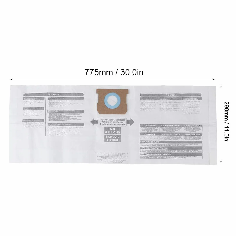 Worki do Odkurzacza z Tkaniny W?¨®knistej, 775 x 298 mm, 3 Sztuki, Kompatybilne z 90661 906-61, do Zbierania Kurzu i Zanieczyszcze¨½