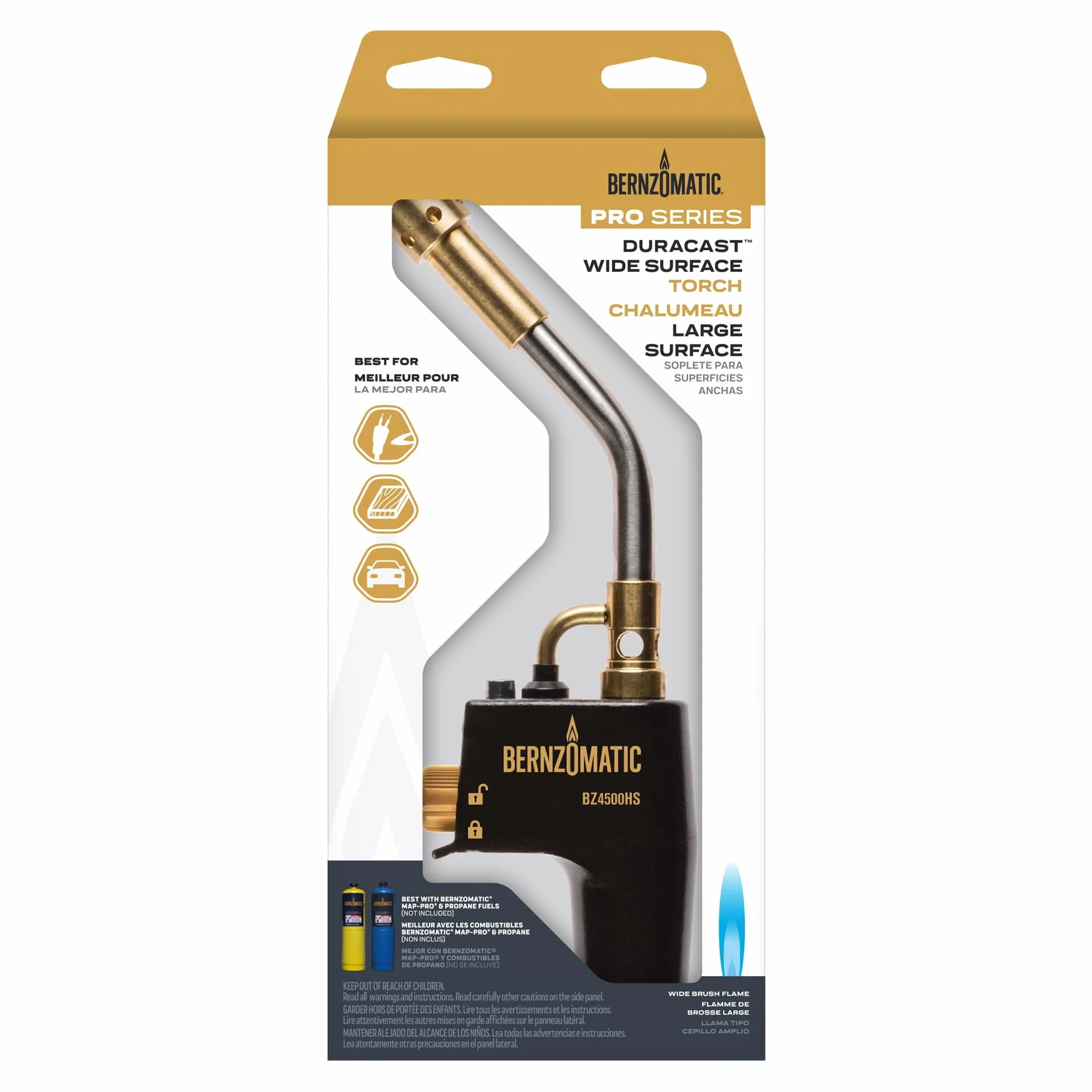 Bernzomatic® DuraCast® palnik szerokokątny – trwała aluminiowa konstrukcja z odlewu do gotowania, obróbki cieplnej, obróbki metalu i owijania winylu (latarka TS 4500)