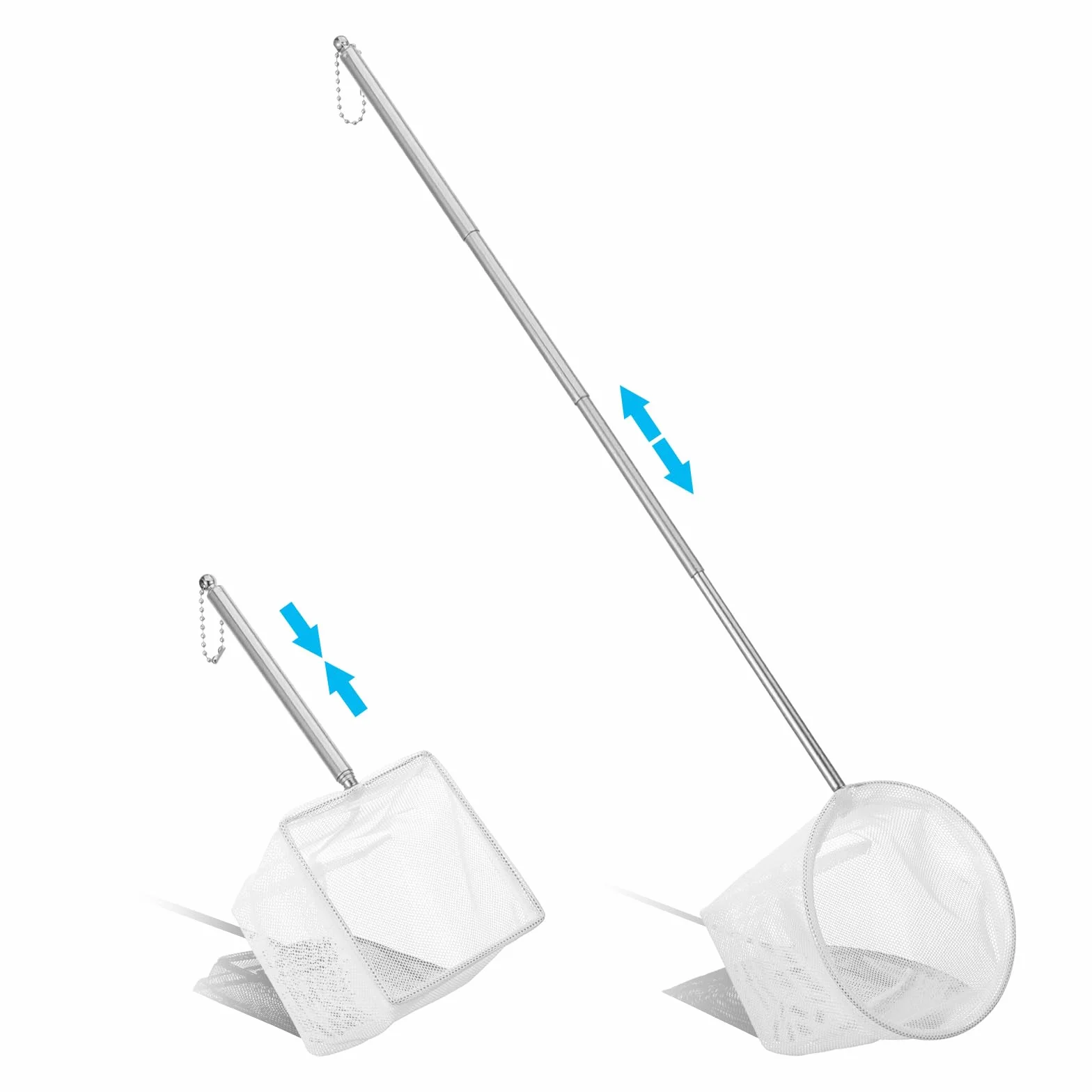Tyqour 2 x siatka do akwarium, mała siatka do akwarium z wyjmowanym metalowym uchwytem, siatka na krewetki, mały basen 8/10 cm