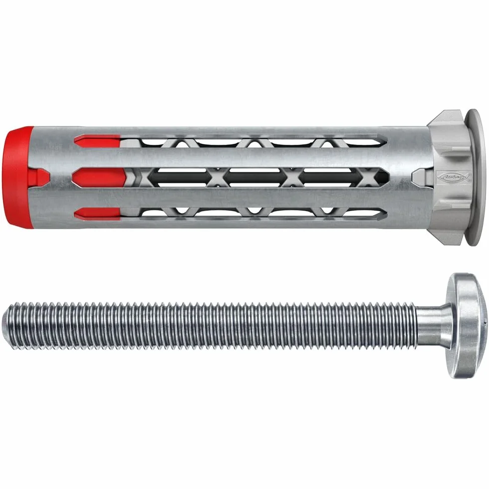 fischer 572911 DuoHM kołki rozporowe, 4 x 55 S PZ ze śrubą metryczną i napędem PZ do mocowania wsporników telewizyjnych, świateł, półek ściennych itp. w materiałach budowlanych panelowych (4 sztuki)