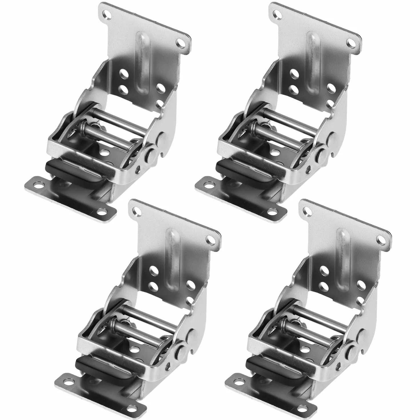 QWORK 4 Piece Składane zawiasy Nogi stołu Stalowe ocynkowane śruby 40 W zestawie srebrne
