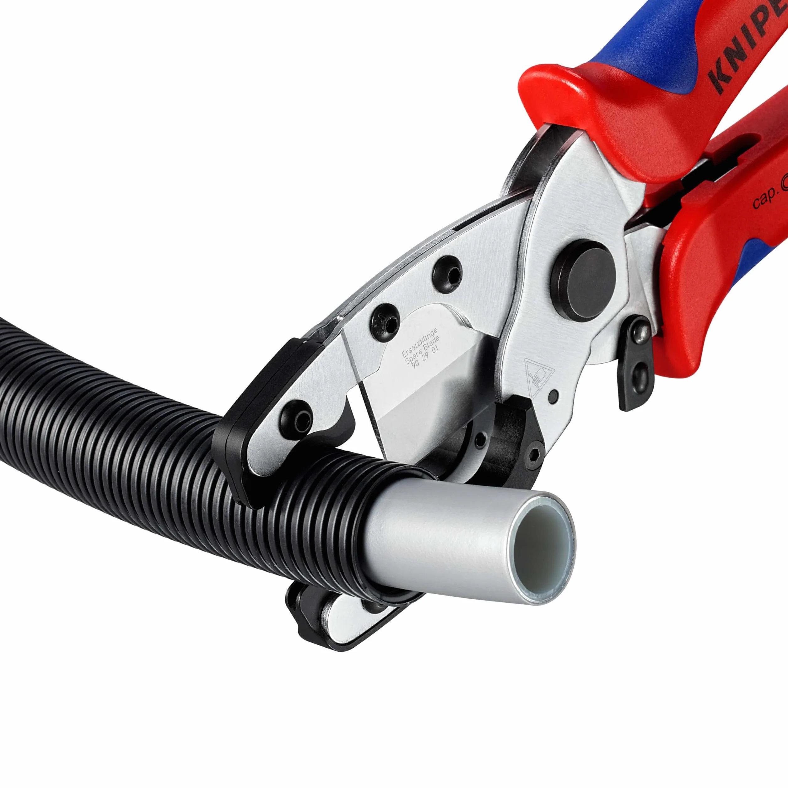 KNIPEX Obcinak do rur kompozytowych i ochronnych chromowany z osłonkami wielokomponentowymi 210 mm, 90 25 20