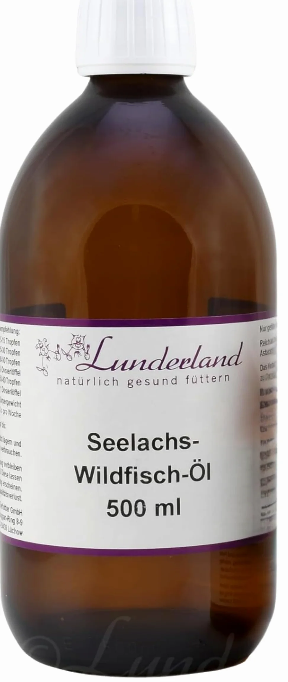 Lunderland Olej z czarniaka z dzikich ryb 500 ml Omega-3 dla psów i kotów tłoczony na zimno