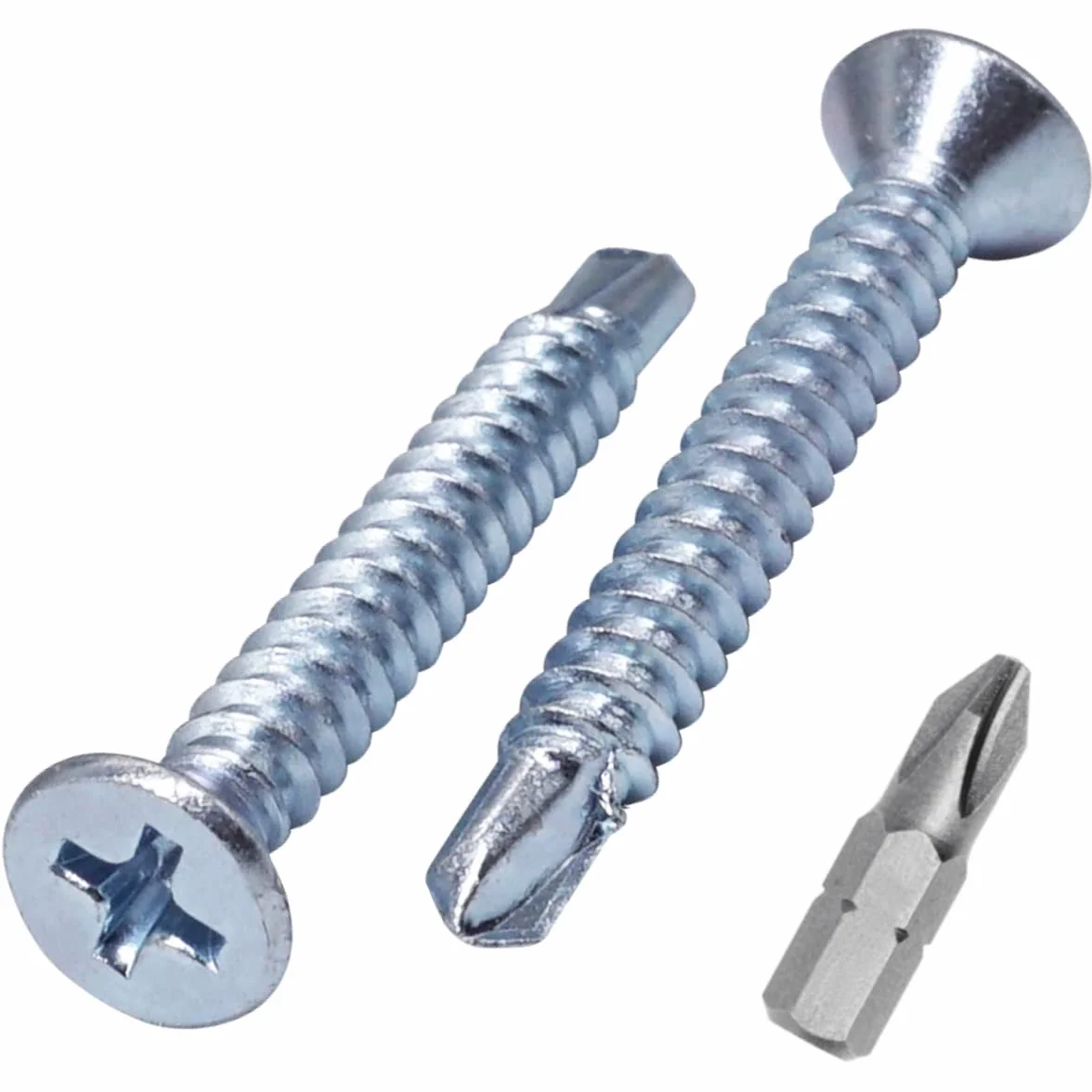 SKIR'CO (250 szt.) DIN 7504 P stal ocynkowana 4,2 x 32 mm wkręty samoniercające do metalu, śruby z łbem stożkowym