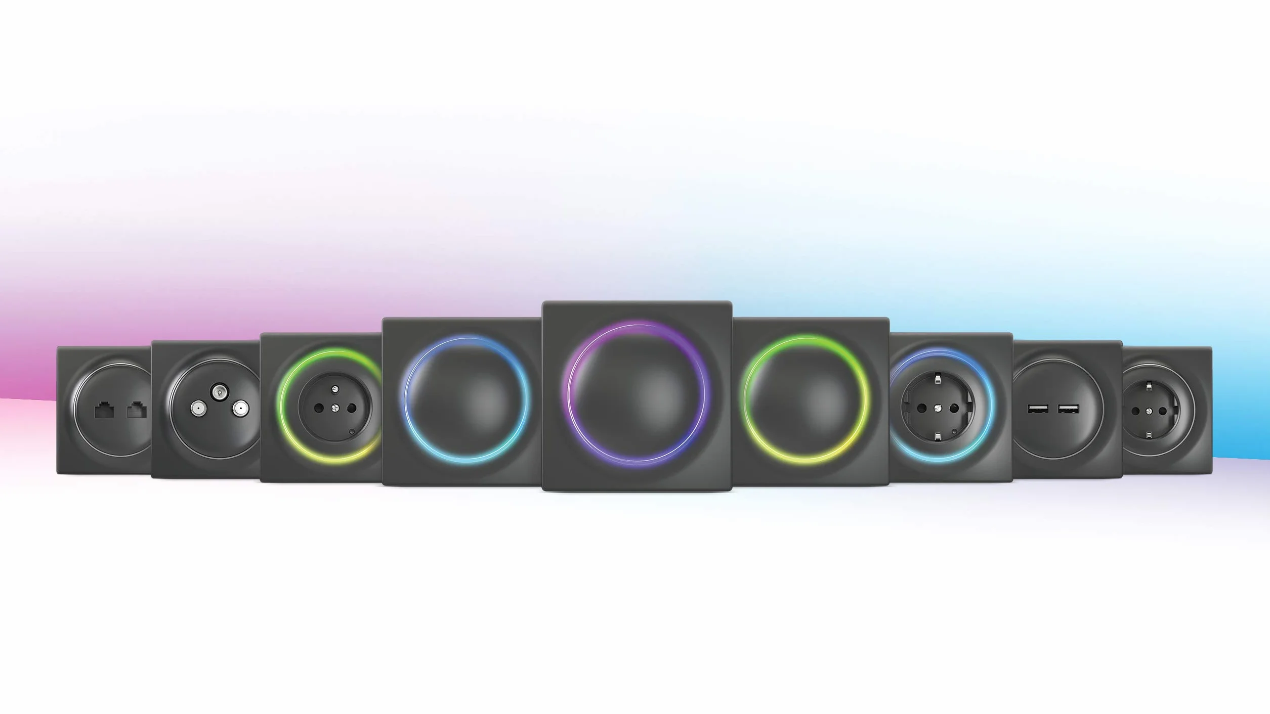 FIBARO Walli Roller Shutter/Z-Wave Plus Smart Home podtynkowy przełącznik rolety, antracyt, FGWREU-111-8