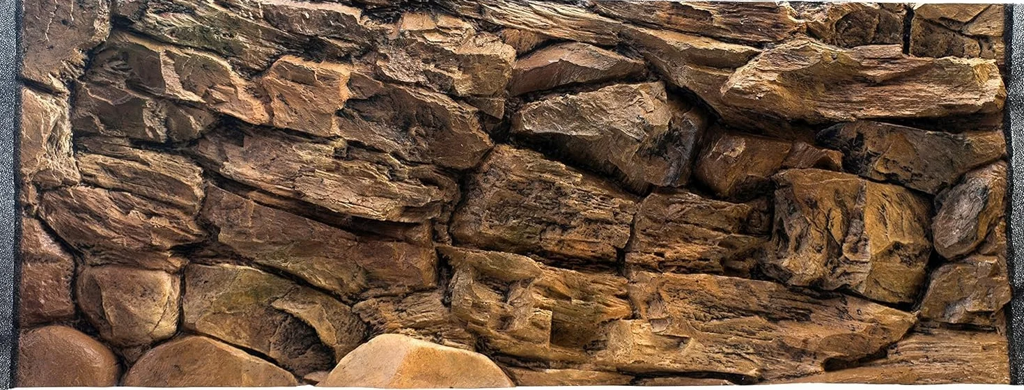 Tło do akwarium 3D Lesbos 117x45 cm brązowy