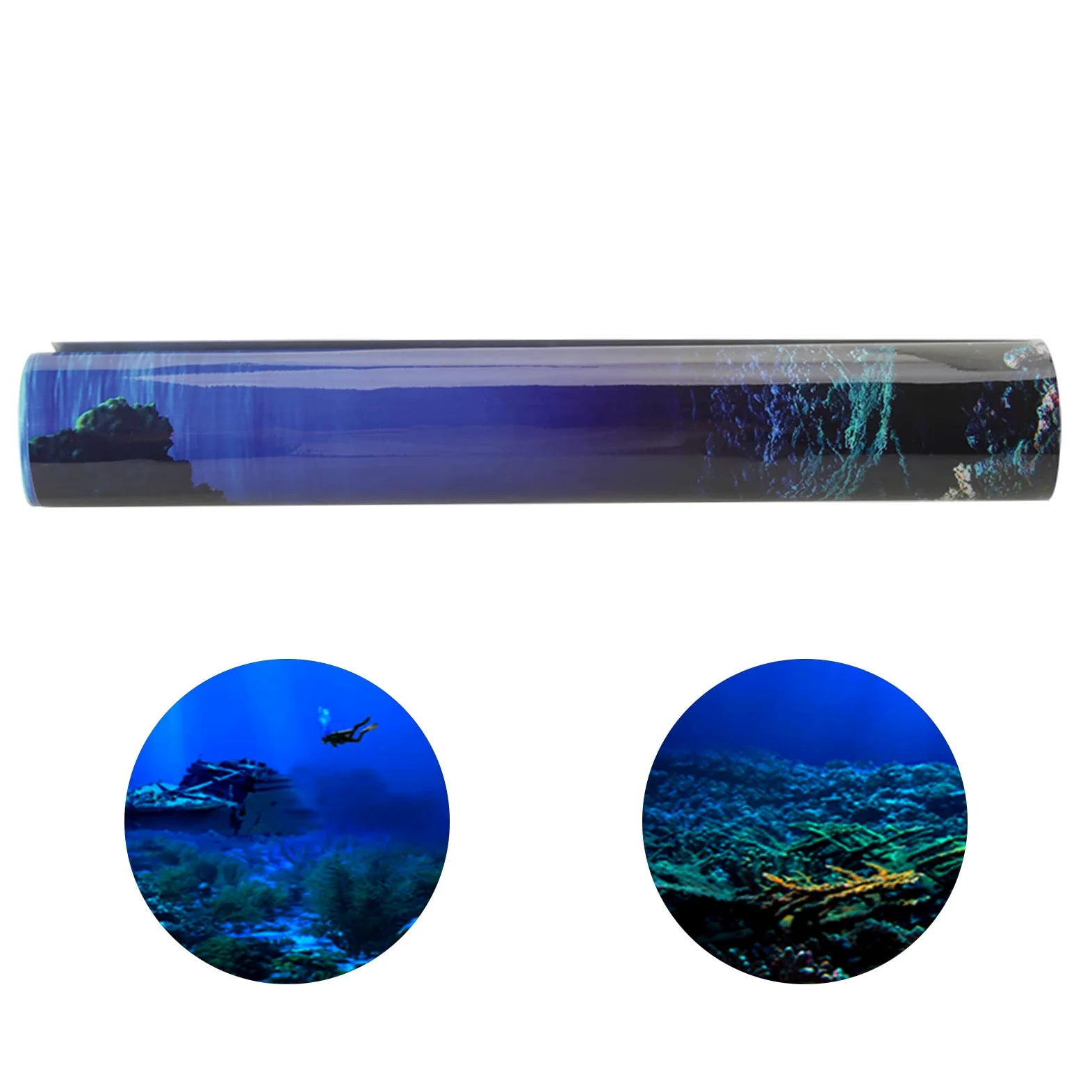Generic Plakat Samoprzylepny w Tle Seaworld z Realistycznym Wzorem Morskiego świata do Dekoracji Akwarium, Wodoodporny i Trwały, łatwy do Czyszczenia dla Pięknej Aury, materiał PVC (122 * 61cm)