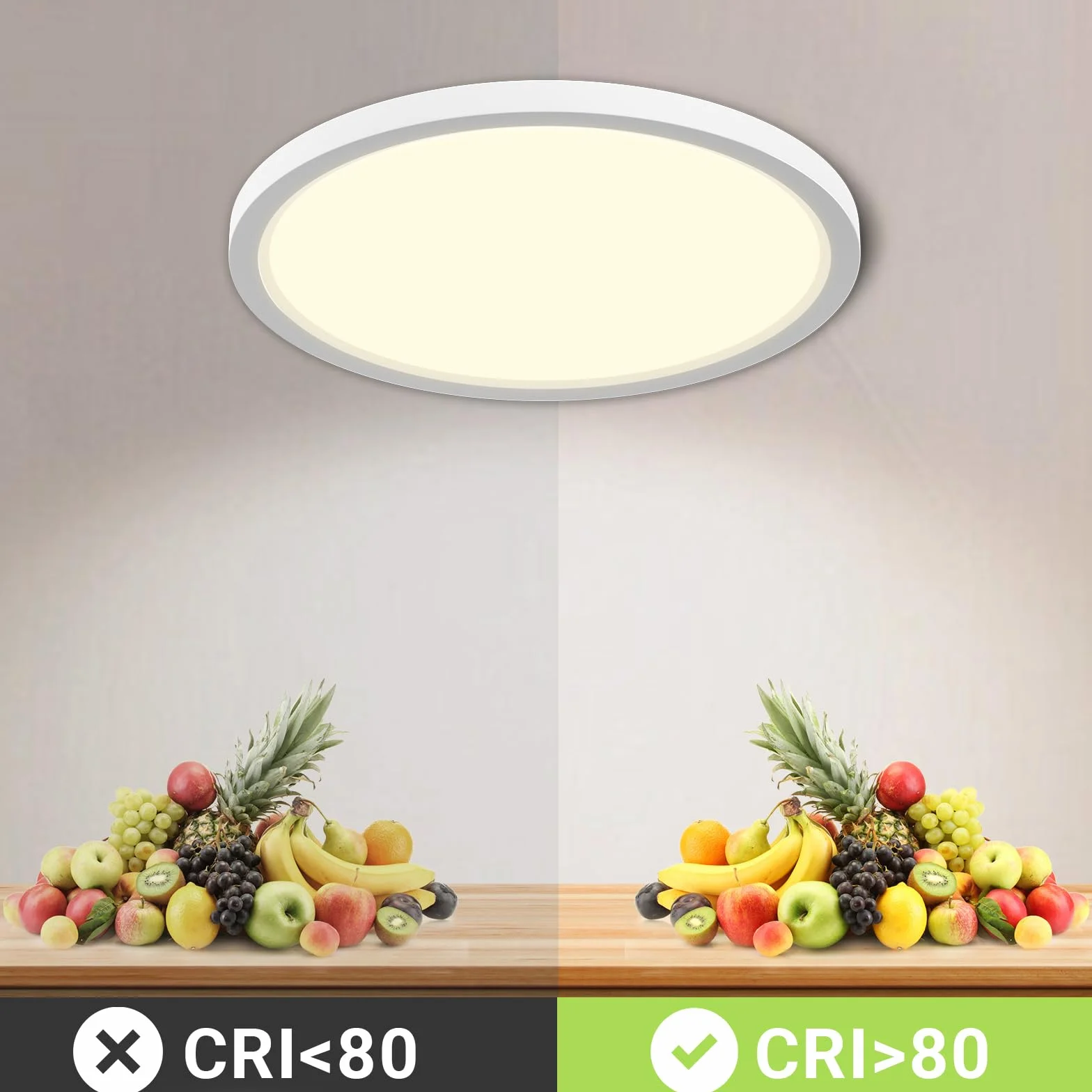 LQWELL® Lampa sufitowa LED, wodoodporna IP44, okrągła, płaska, 50W, 4000K, 5500LM, nowoczesna, prosta, cienka, do salonu, łazienki, sypialni, kuchni, balkonu, piwnicy, 600 * 25 mm